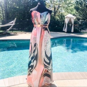 Beautiful Maxi Dress Strapless Occasion Dress  8